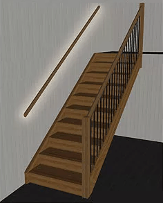 LED stripe bakom handledare