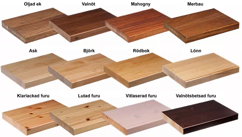 Tolv olika träslag