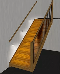 Vägglampor under handledaren